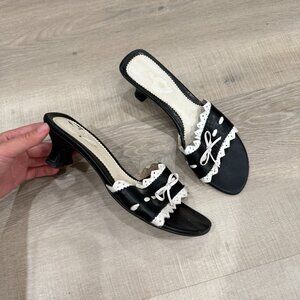 Black + White Kitten Heels